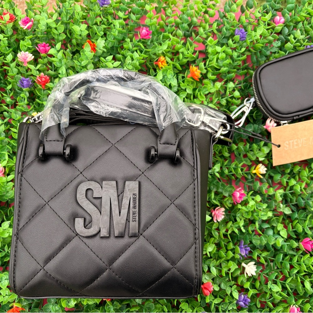 Steve Madden Black Quilted Women's Bag